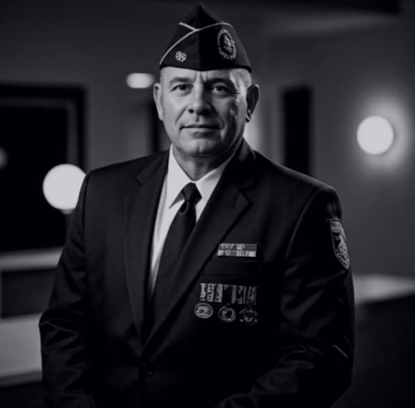 Veteran in dress uniform